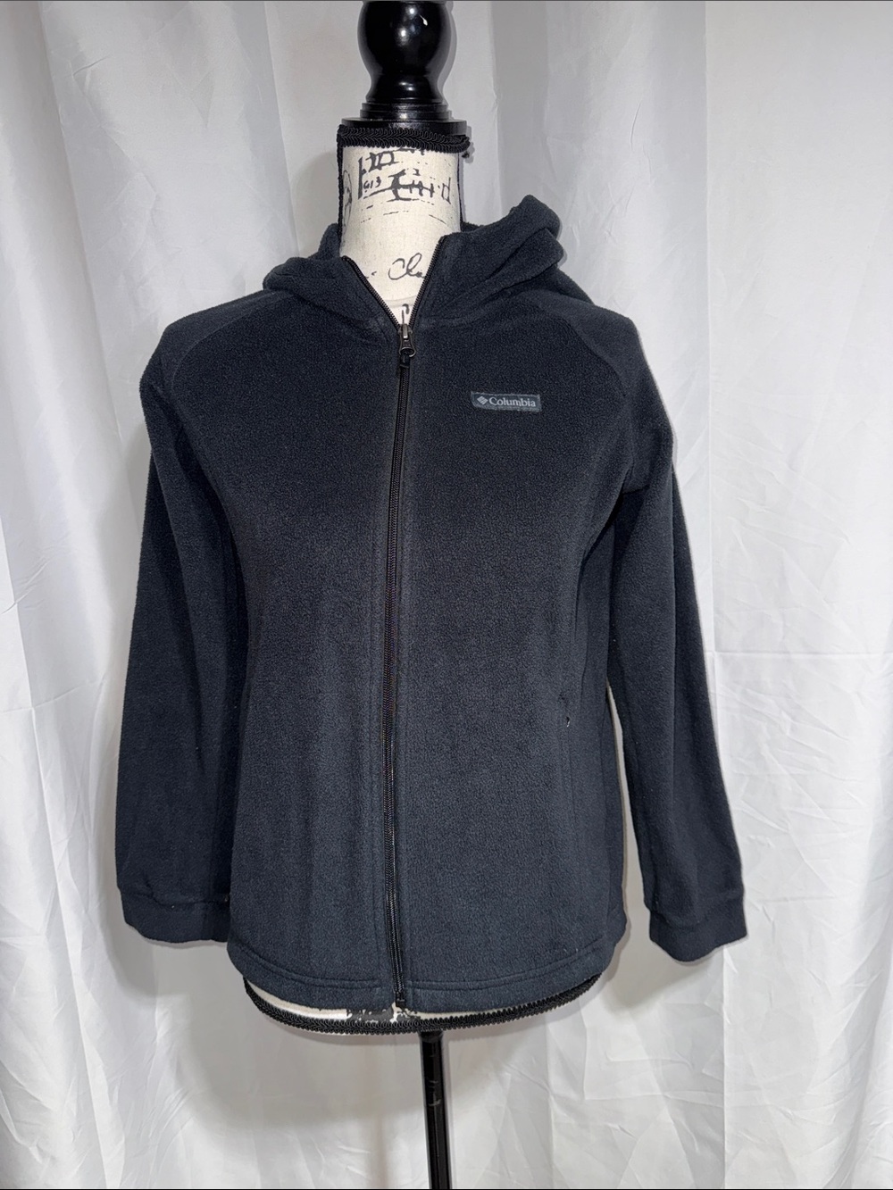 Columbia Kids Black Hooded Fleece Jacket